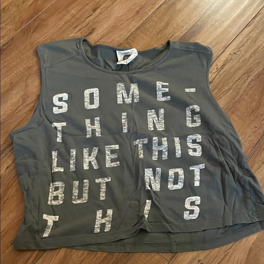 Chaser Dark Gray Graphic Crop Top
